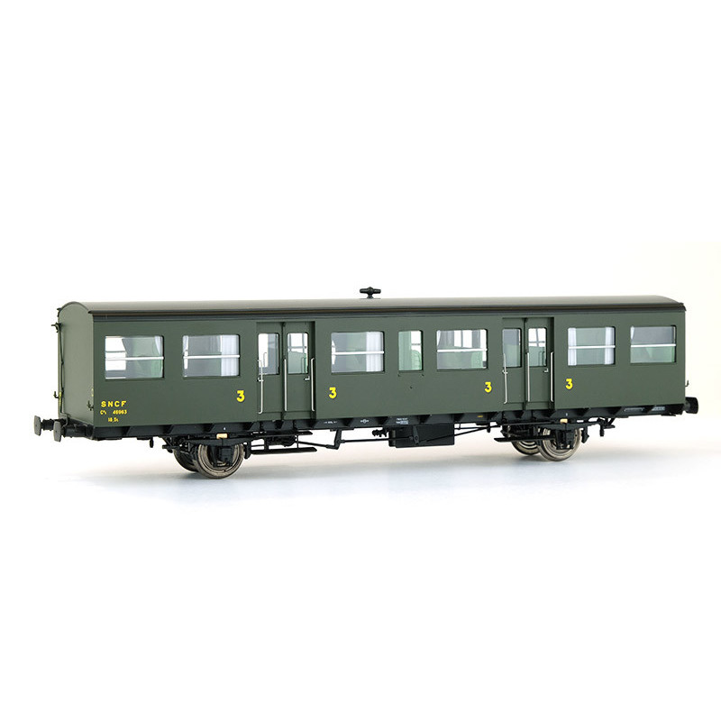 Voiture S-O 3ème CL + compartiment Postal SNCF ép. IIIa - HO - REE VB-148