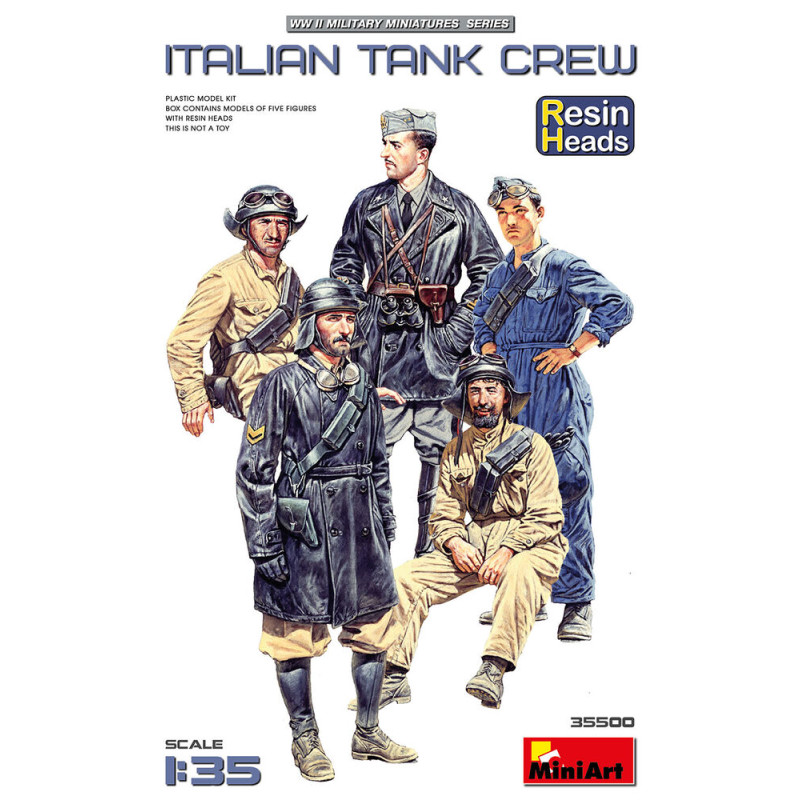 Équipage de char italien. Têtes en résine - 1/35 - MINIART 35500