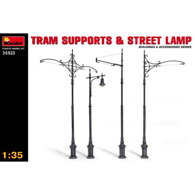 Supports de ligne de tramway et lampadaires - 1/35 - MINIART 35523