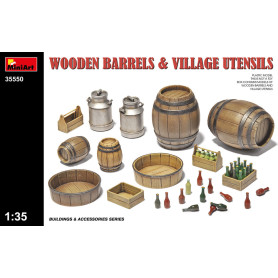 Tonneaux en bois et ustensiles de village - 1/35 - MINIART 35550