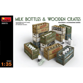 Bouteilles de lait et caisses en bois - 1/35 - MINIART 35573