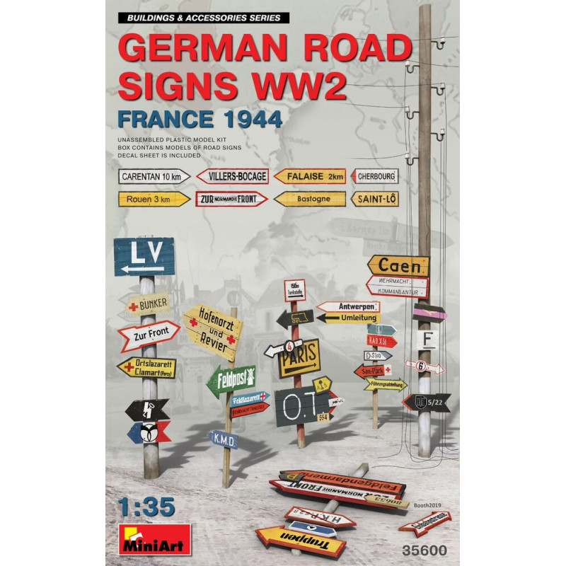 Panneaux de signalisation routière allemands WWII (France 1944) - 1/35 - MINIART 35600