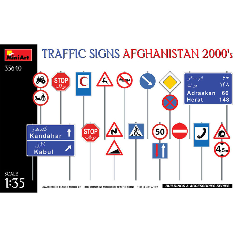 Panneaux de signalisation. Afghanistan années 2000 - 1/35 - MINIART 35640