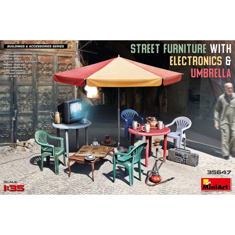 Mobilier urbain et parasol - 1/35 - MINIART 35647