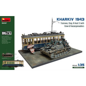 Kharkiv 1943 : Tram et StuG III Ausf. G avec équipage. Grand ensemble - 1/35 - MINIART 36067