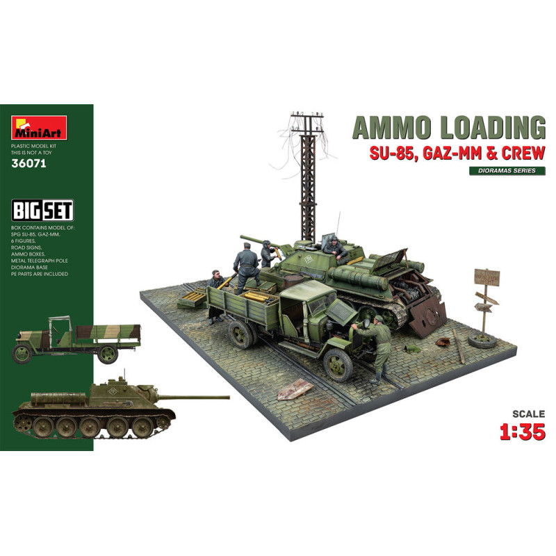 Chargement de munitions (SU-85, GAZ-MM et équipage). Grand set - 1/35 - MINIART 36071