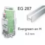 Evergreen EG287 - (x2) profilé en H styrène 6.3 mm