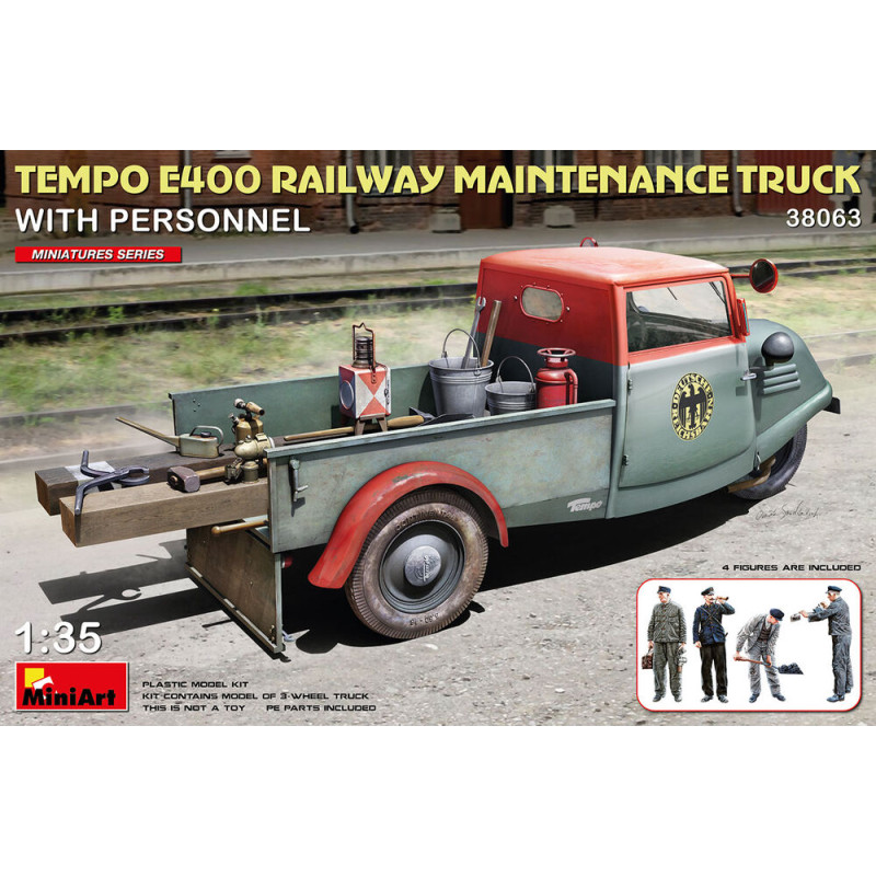 Camion d'entretien ferroviaire Tempo E400 avec personnel - 1/35 - MINIART 38063