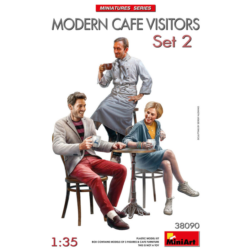 Clients et serveur de café moderne 2 - 1/35 - MINIART 38090