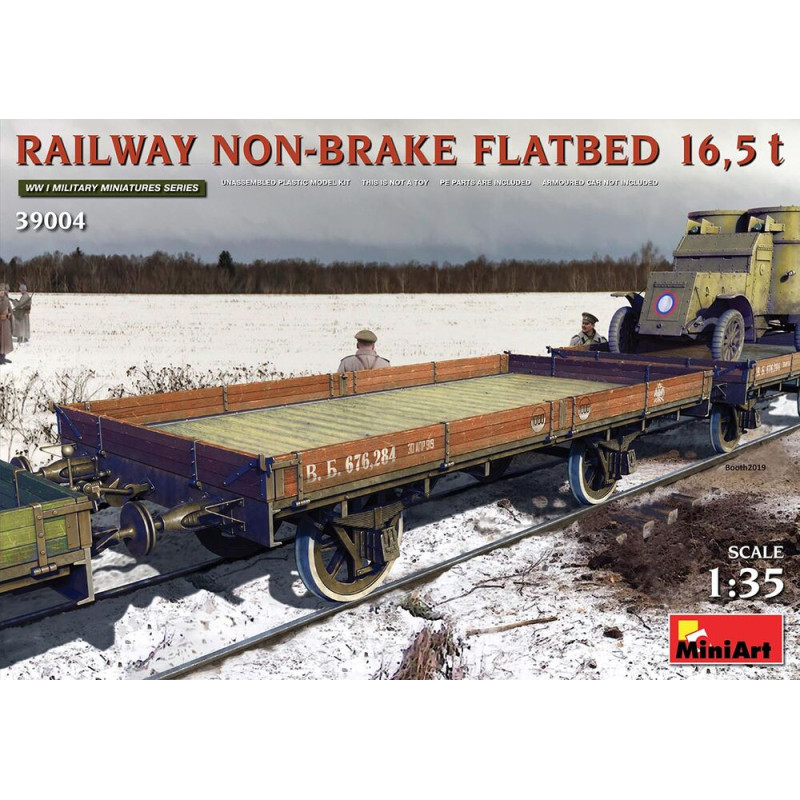 Wagon plat ferroviaire sans frein 16,5 t - 1/35 - MINIART 39004