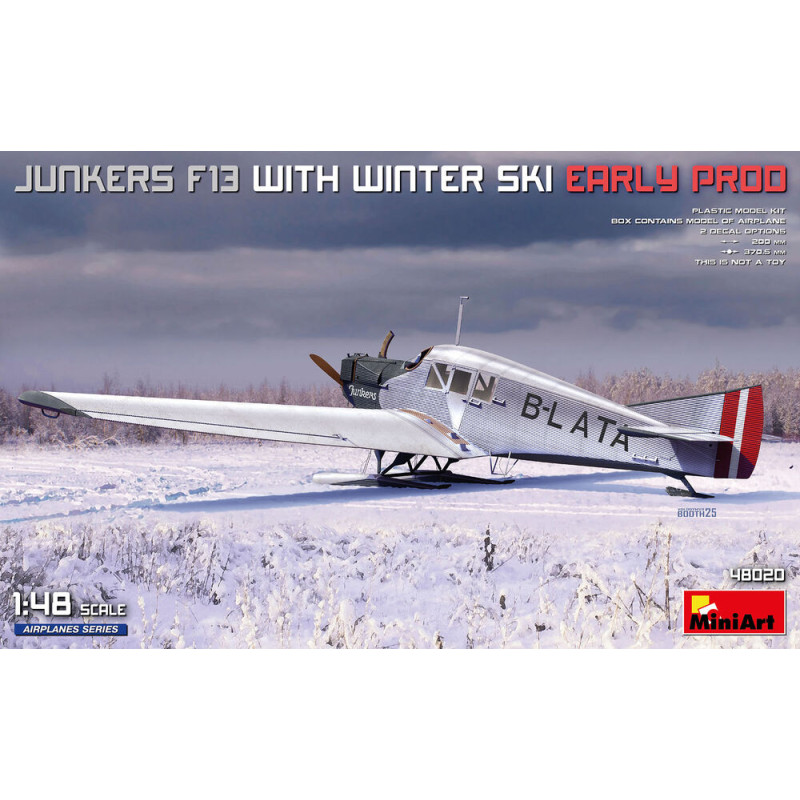 Junkers F13 avec skis d'hiver. Première production - 1/48 - MINIART 48020