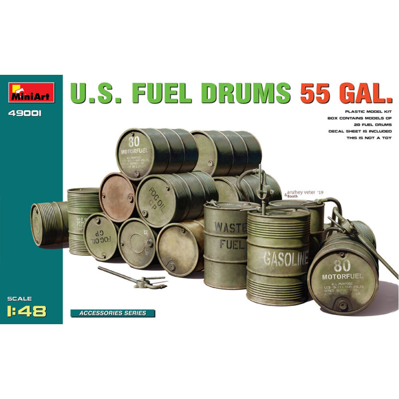 Fûts de carburant américains de 55 gallons - 1/48 - MINIART 49001