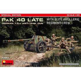 Canon allemand PaK 40 de 7,5 cm avec équipage d'un régiment d'artillerie d'élite - 1/35 - MINIART 53013