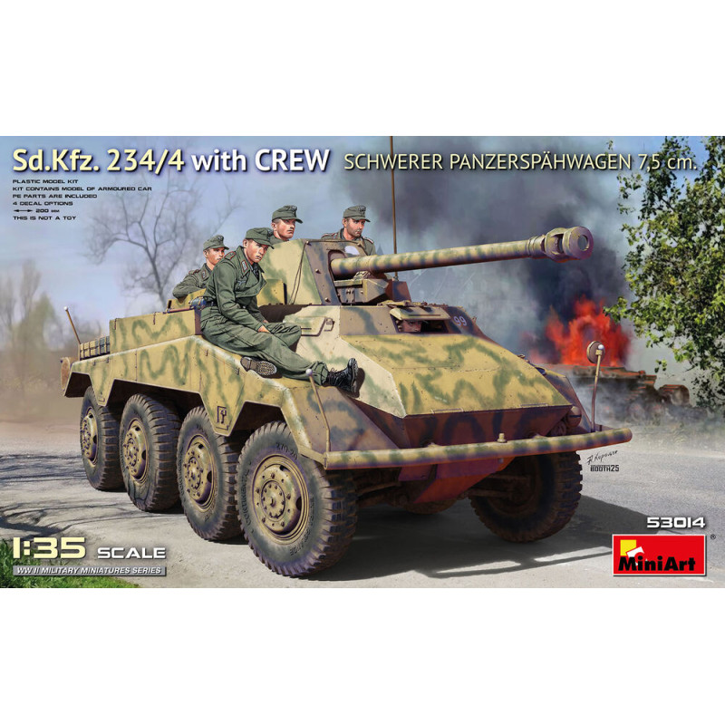 Sd.Kfz. 234/4 Véhicule de reconnaissance blindé lourd 7,5 cm avec équipage - 1/35 - MINIART 53014