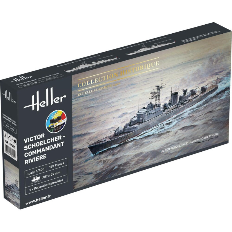 Escorteurs Victor Schoelcher - Commandant Riviere Kit complet - 1/400 - HELLER 57015