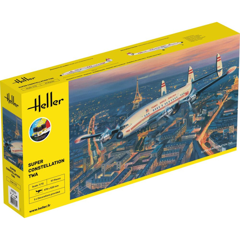 Super Constellation TWA Kit complet - 1/72 - HELLER 58391