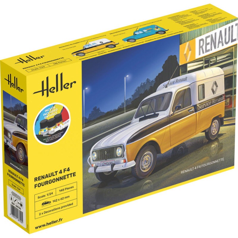 Renault 4 F4 Fourgonette Kit complet - 1/24 - HELLER 58700