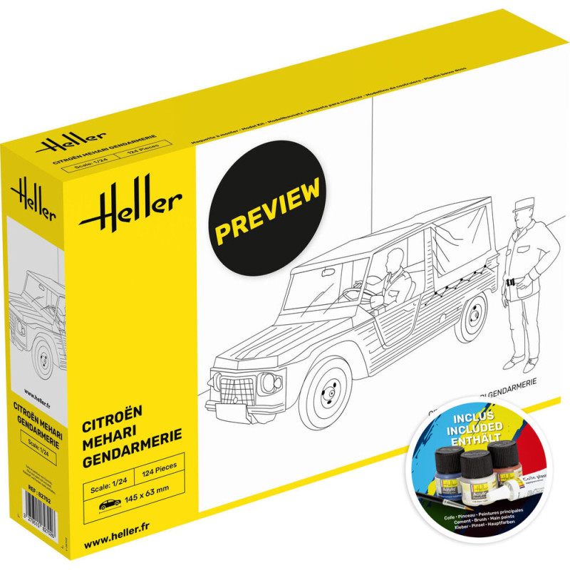 Citroen Mehari Gendarmerie Kit complet - 1/24 - HELLER 58702