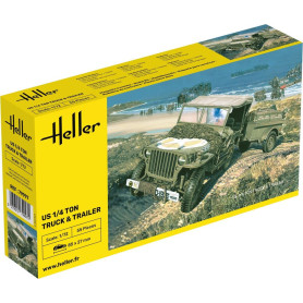Jeep US 1/4 et remorque - 1/72 - HELLER 79997