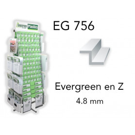 Evergreen EG756 - (x3) profilé en Z styrène 4.8 mm