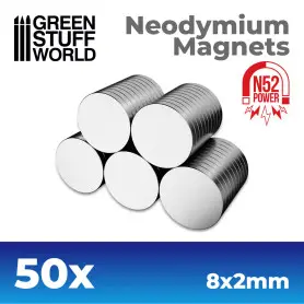 50x Aimants Néodymes 8x2mm - Green Stuff World 11519