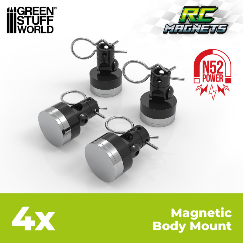 Supports magnétiques pour carrosserie RC - Green Stuff World 12596