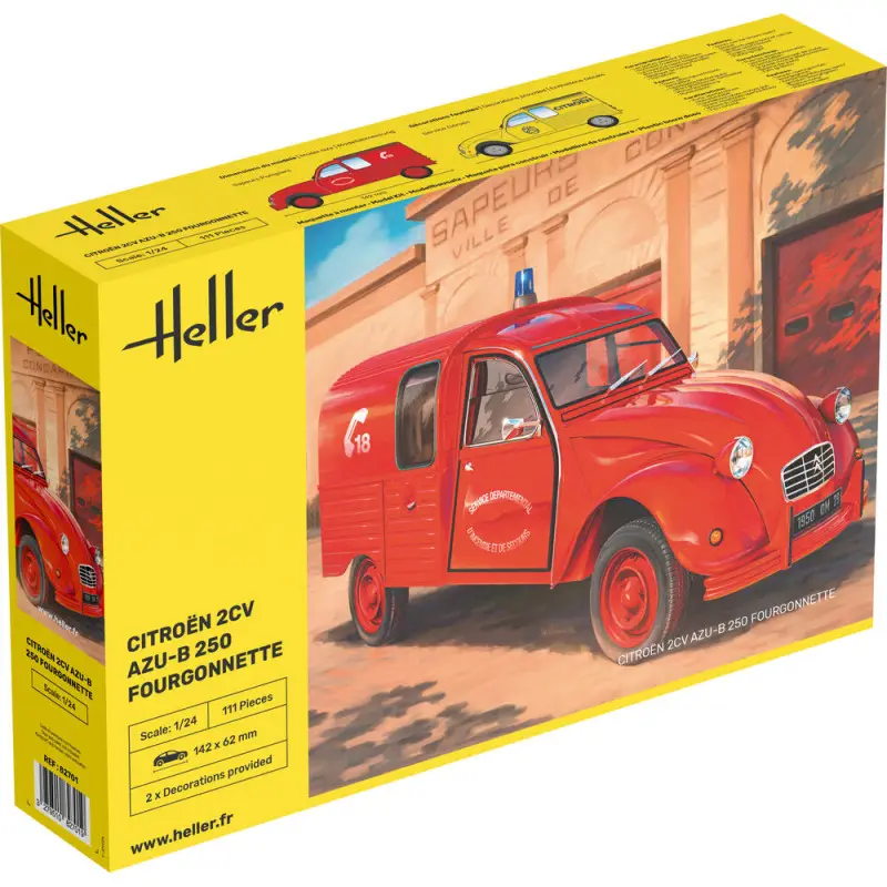 Citroen 2CV AZU-B 250 Fourgonnette pompiers - 1/24 - HELLER 82701