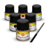 Set de peinture acrylique « Oldtimer » 6 x 12 ml, pinceau - HELLER 9404