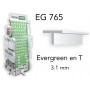 Evergreen EG765 - (x3) profilé en T styrène 3.1 mm