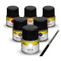 Set de peinture acrylique « Voiliers » 6 x 12 ml, pinceau - HELLER 9406