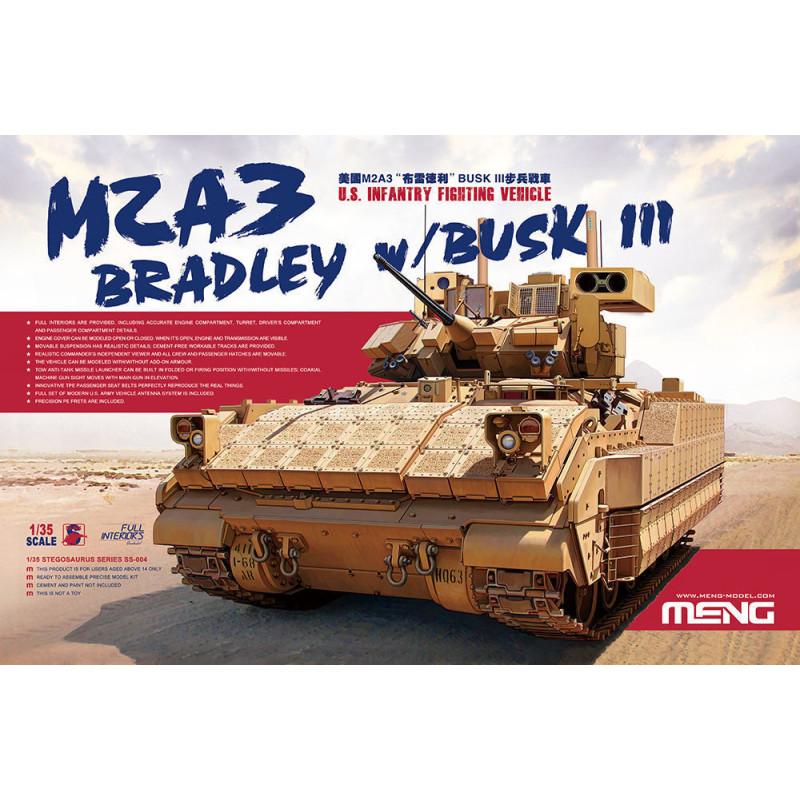Véhicule de combat d'infanterie américain M2A3 Bradley avec Busk III - 1/35 - MENG SS-004
