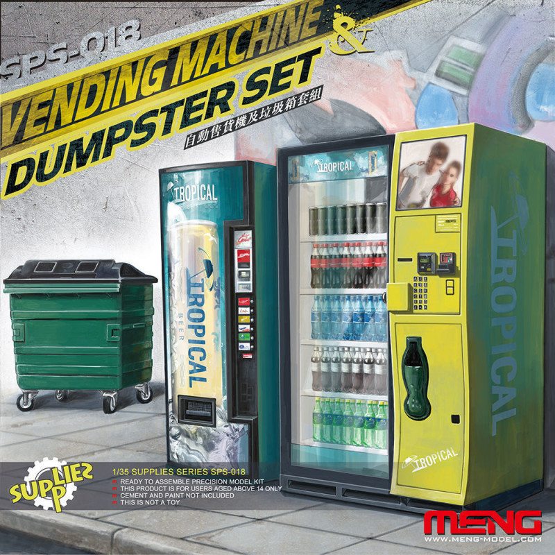 Distributeur automatique et benne à ordures - Échelle 1/35 - MENG SPS-018