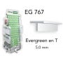 Evergreen EG767 - (x3) profilé en T styrène 5.0 mm