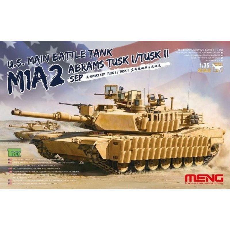 Char de combat principal US M1A2 SEP AbramsTUSK TUSK I/TUSK II - 1/35 - MENG TS-026