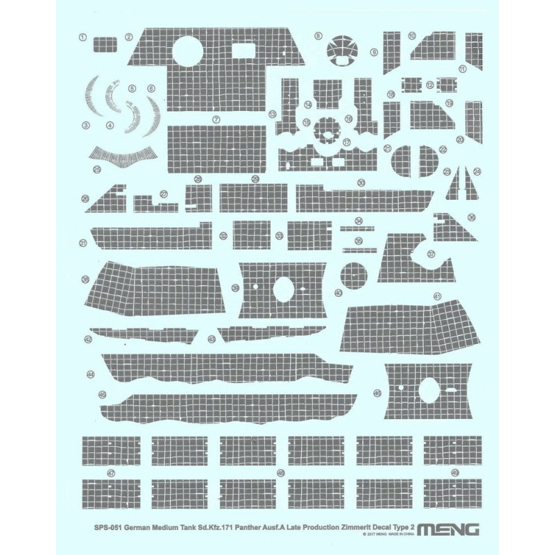 Décals Zimmerit Sd.Kfz.171 Panther - 1/35 - MENG SPS-051