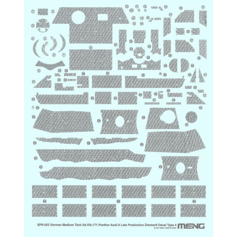 Décals Zimmertit Sd.Kfz.171 Panther Ausf.A Late Production Zimmerit Decal D - 1/35 - MENG SPS-053