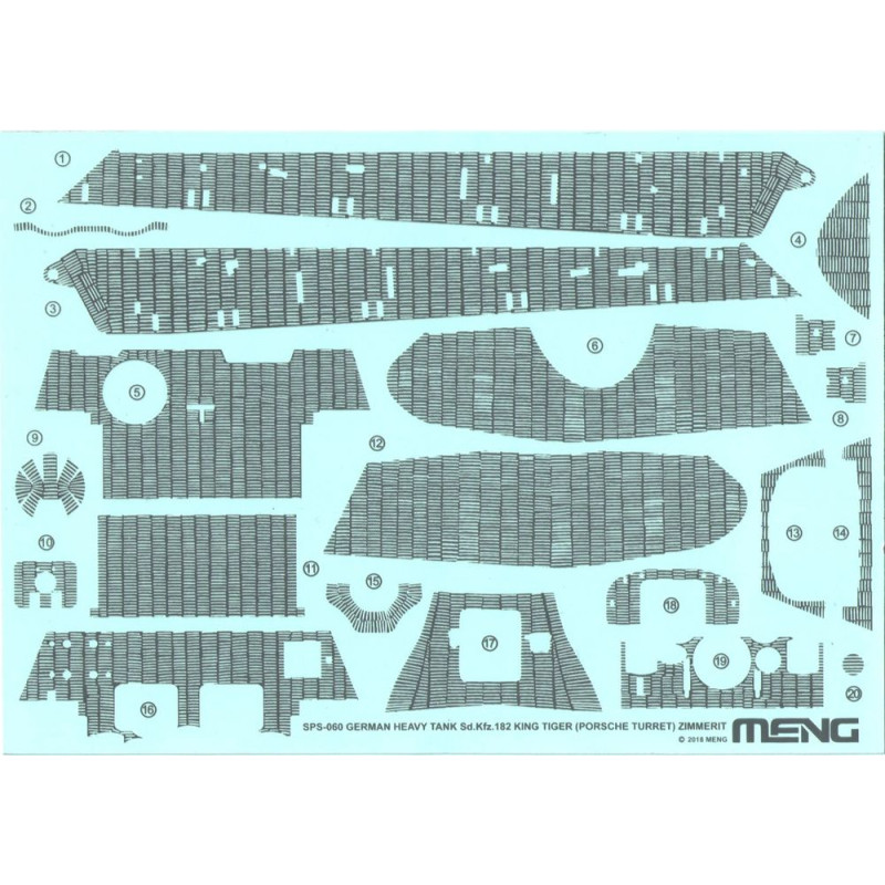 Décals Zimmerit pour Sd.Kfz.182 King Tiger (tourelle Porsche) - 1/35 - MENG SPS-060