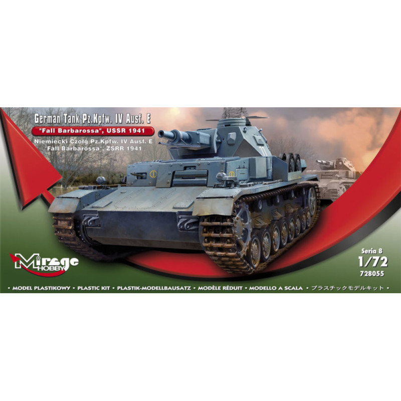 Char allemand Pz.Kpfw.IV Ausf. E Fall Barbarossa URSS 1941 - 1/72 - MIRAGE HOBBY 728055