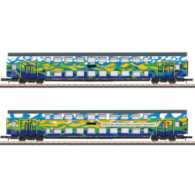 Coffret 2x voitures voyageurs 2ème Cl. à 2 niveaux ép. VI - Z 1/220 - MARKLIN - 87306