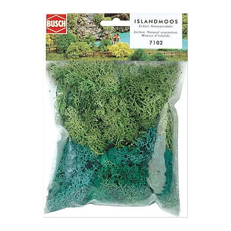 Mousse d'Islande 35 grammes vert clair et vert foncé - BUSCH 7102