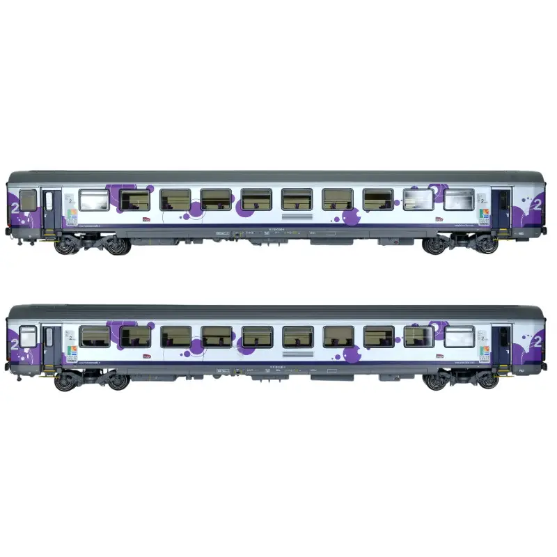 Set 2 voitures Vtu Haute-Normandie ép. VI - SNCF - HO 1/87 - LS Models 41212