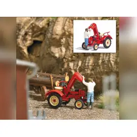Tracteur Porsche Junior et mécanicien - HO 1/87 - BUSCH 7882