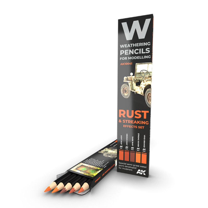Set de crayons de patine acrylique rouille et rayures - AK INTERACTIVE AK10041