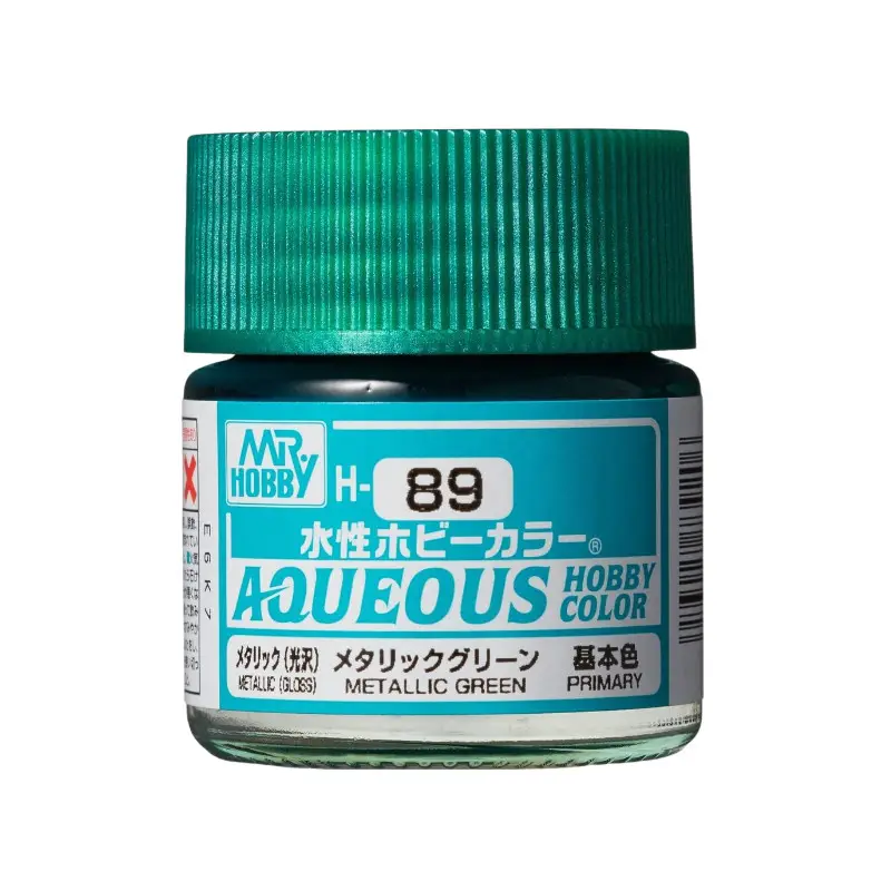 H-089 Metallic Green brillant Mr Hobby Gunze Aqueous - pot acrylique 10 ml