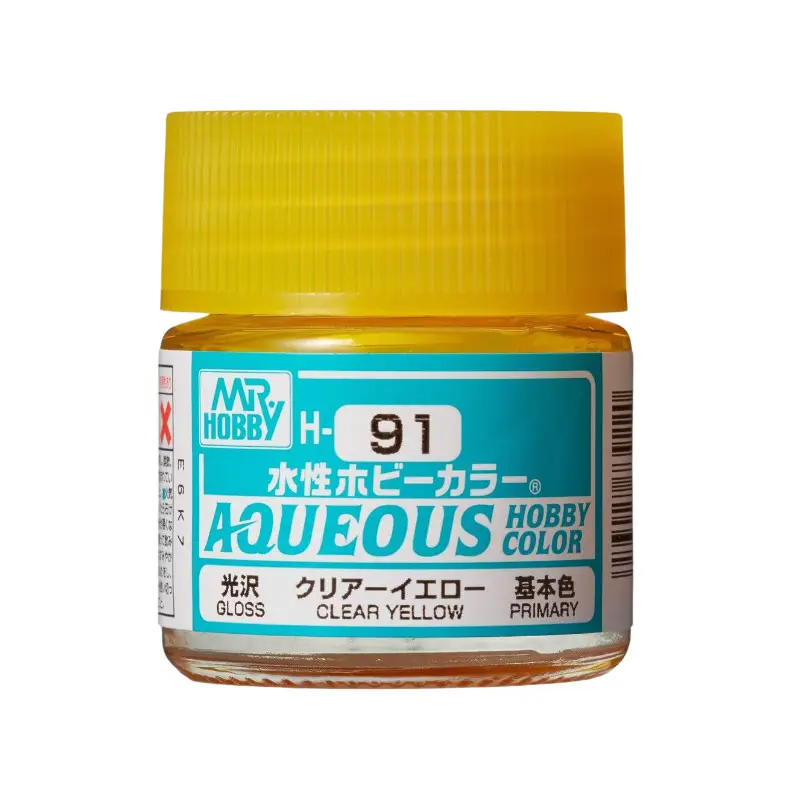 H-091 Clear Yellow brillant (jaune transparent) Mr Hobby Gunze Aqueous - pot acrylique 10 ml