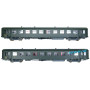Coffret 2x Voiture USI longues Bmyfi U61 ép. IIId avec éclairage - HO 1/87 - LS Models 40029