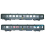 Coffret 2x Voiture USI longues B10t U61 ép. IVa avec éclairage - HO 1/87 - LS Models 40032