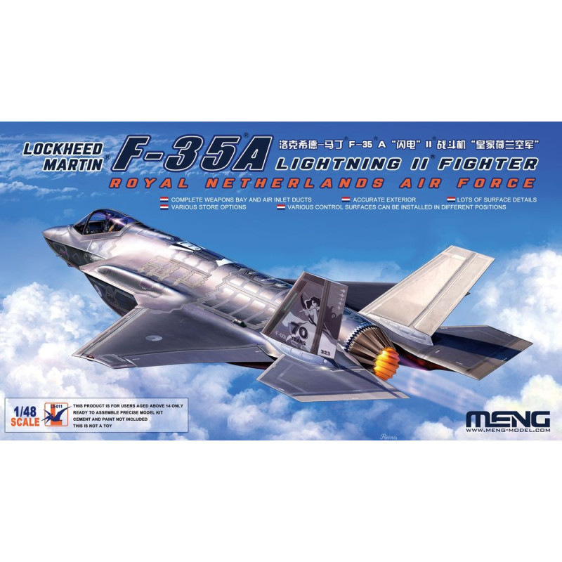Lockheed Martin F-35A Lightning II Chasseur de la Royal Netherland Air Force - 1/48 - MENG LS-011