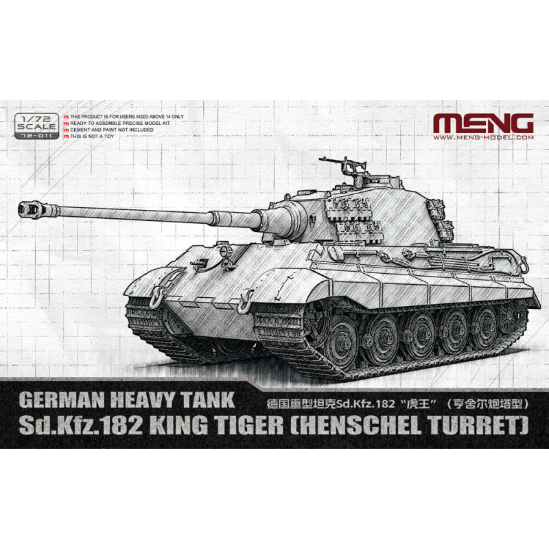 Char lourd allemand Sd.Kfz.182 King Tiger (Tourelle Henschel) - 1/72 - MENG 72-011