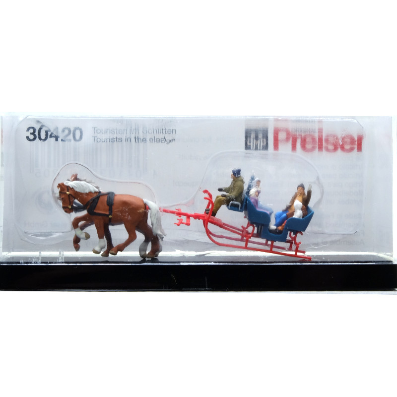 Traineau avec 2 chevaux - HO 1/87 - PREISER 30420